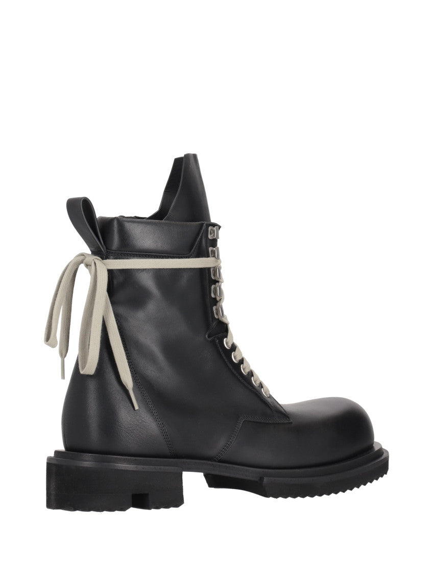 Black Solid Round Toe  Boot 5