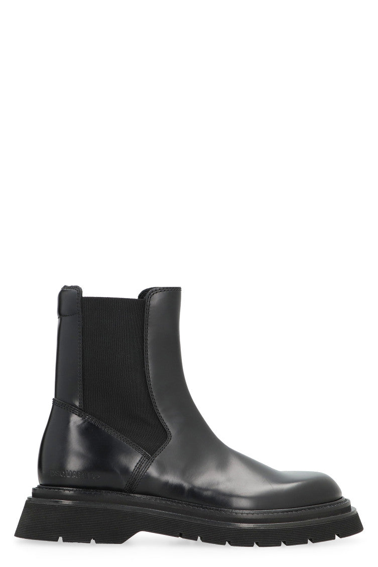 Black Solid Slip On Boots 1