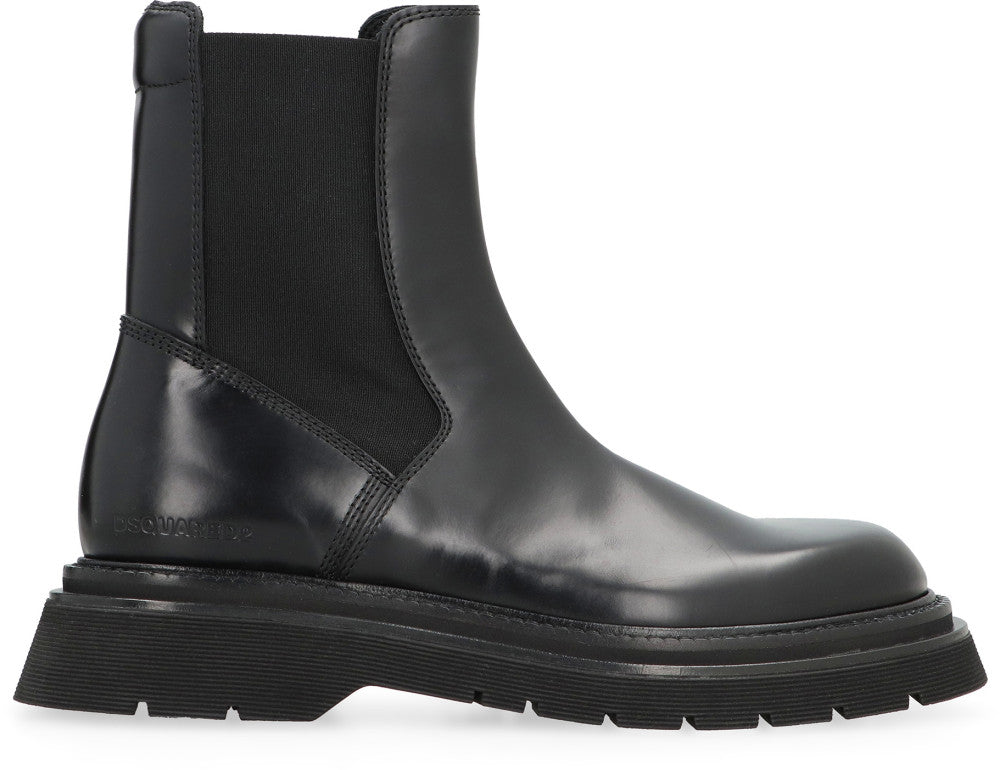 Black Solid Slip On Boots 2