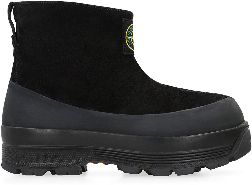 Black Solid Slip On Boots 2