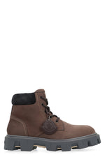 Brown Solid Lace Up Boots 1