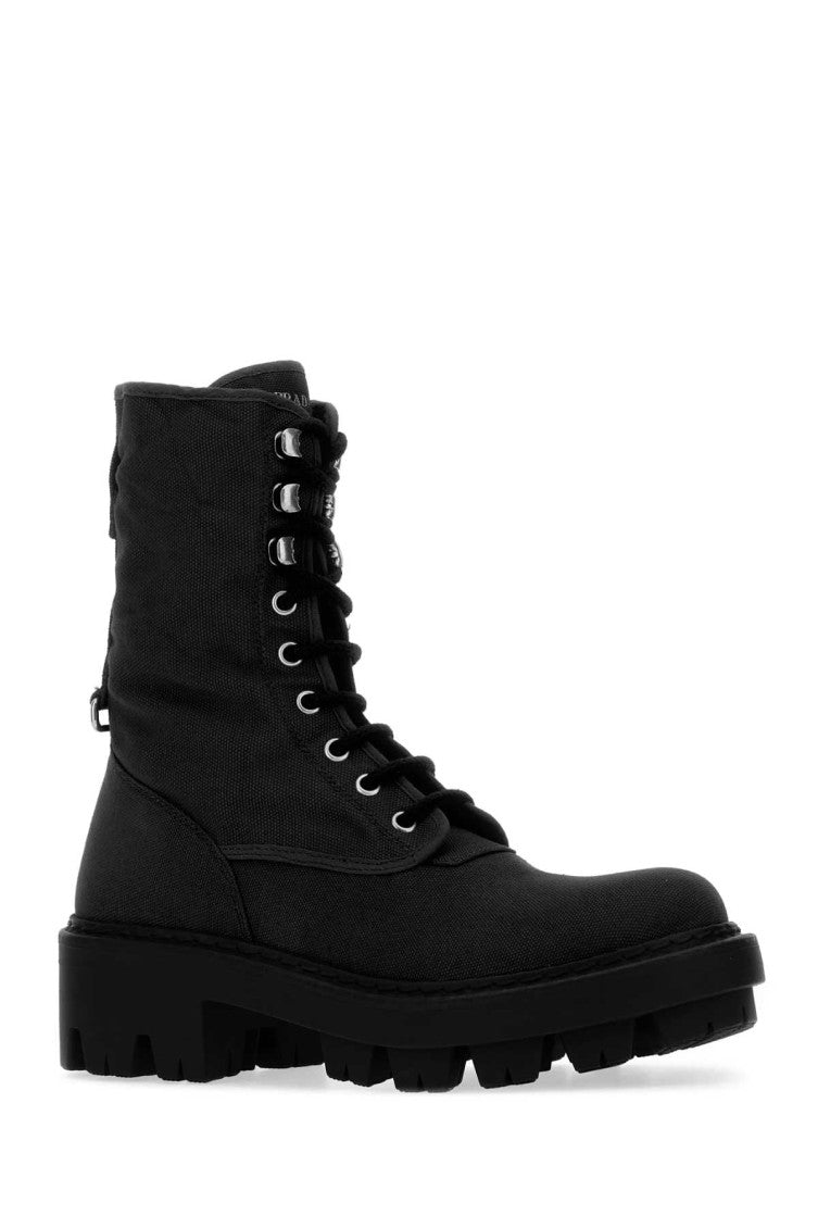 Black Solid Lace Up Boot 2