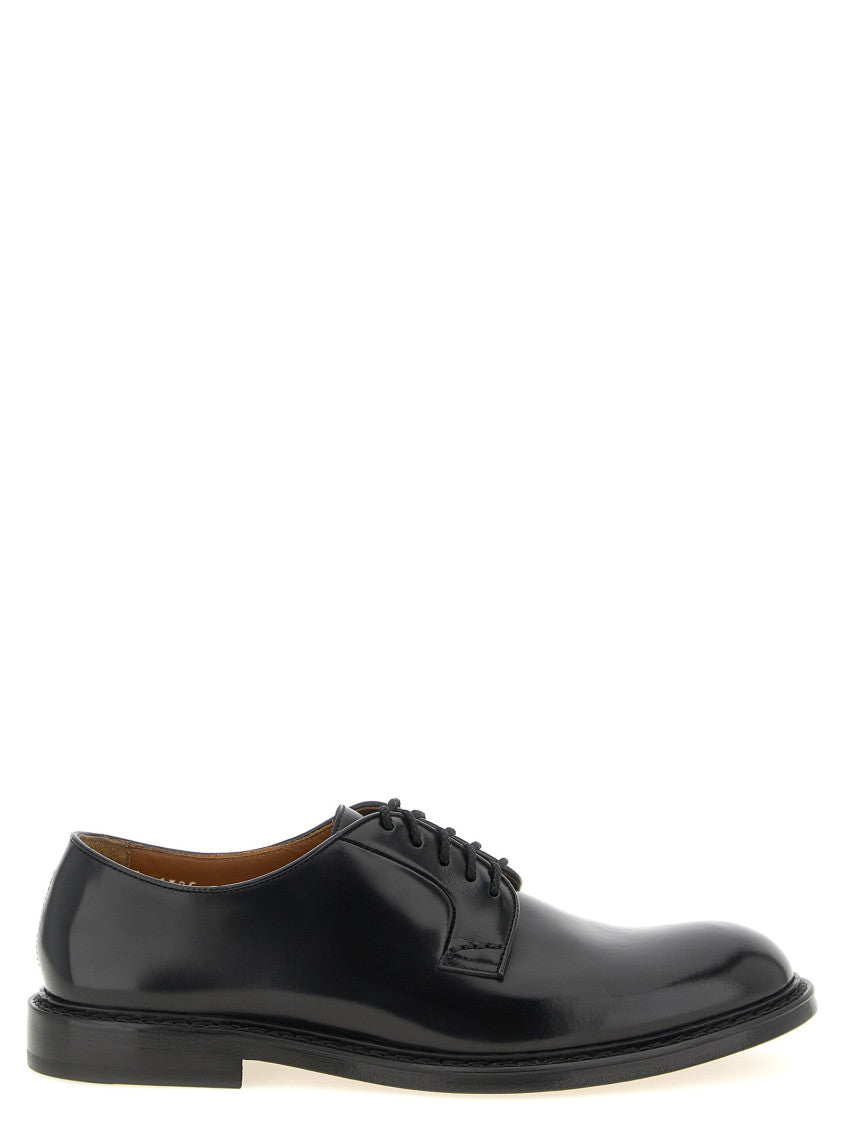 Black Solid Lace Up Shoes 1