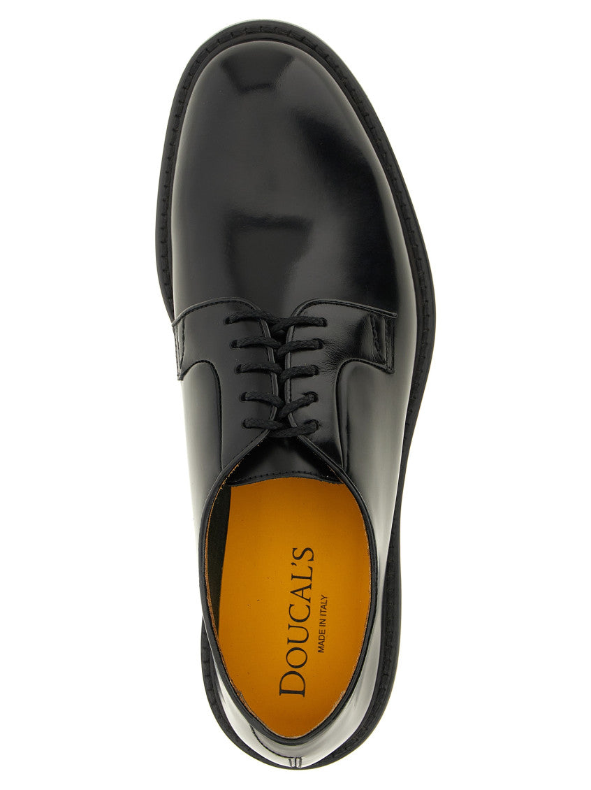 Black Solid Lace Up Shoes 4