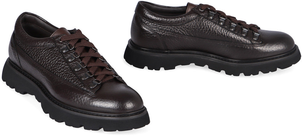 Brown Solid Lace Ups Shoes 2