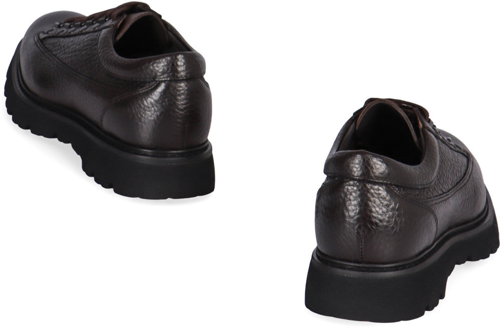 Brown Solid Lace Ups Shoes 3