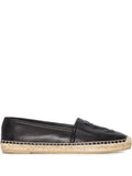 Black Logo Leather Espadrilles 1