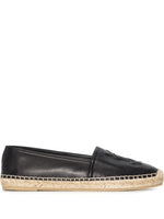 Black Logo Leather Espadrilles 1