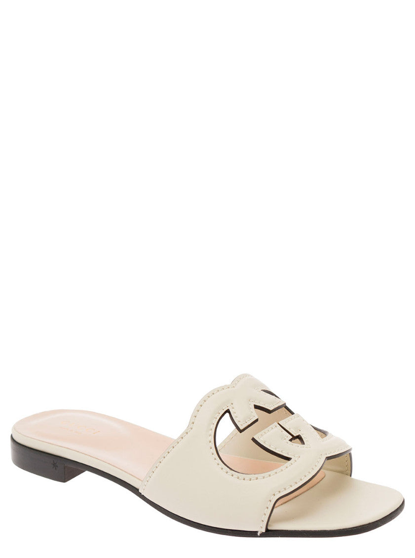 White Cut-Out Sandals 2