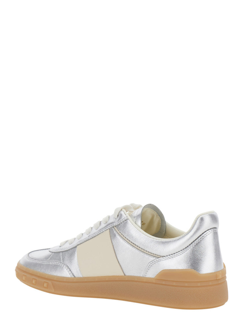 Silver Leather Sneakers 3