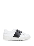 BlackWhite Leather Open Sneakers 1