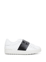 BlackWhite Leather Open Sneakers 1