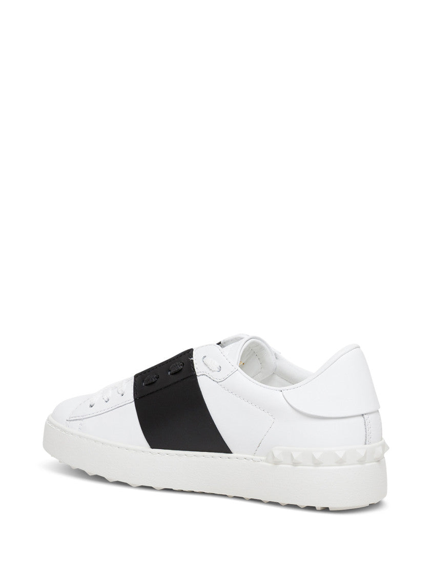 BlackWhite Leather Open Sneakers 3