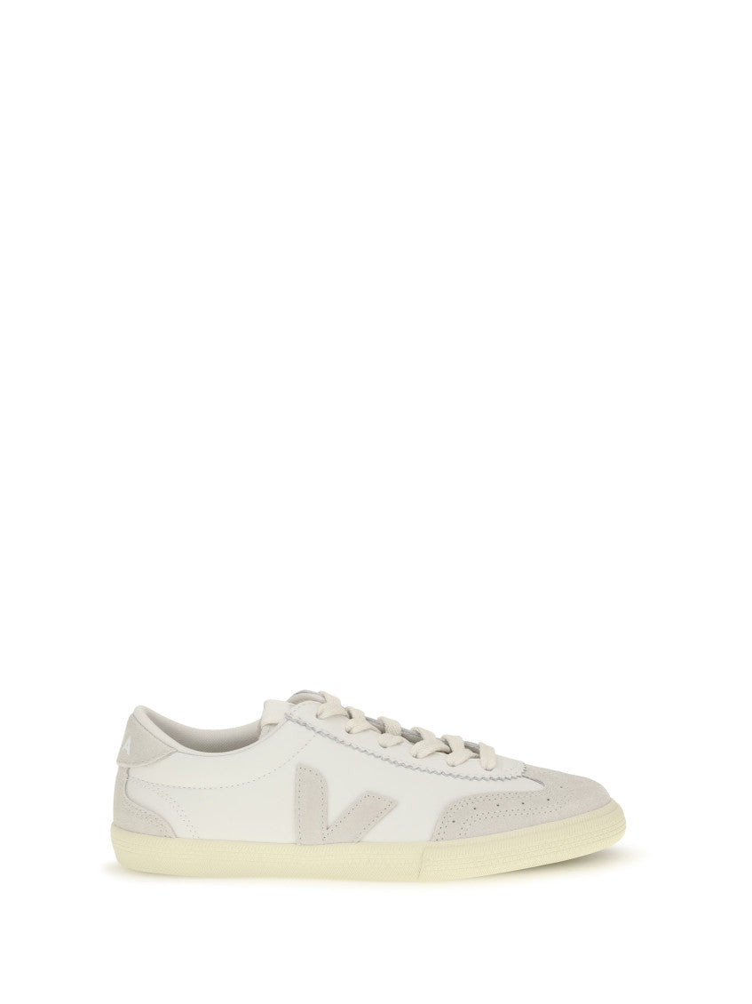White Leather Volley Sneakers 1