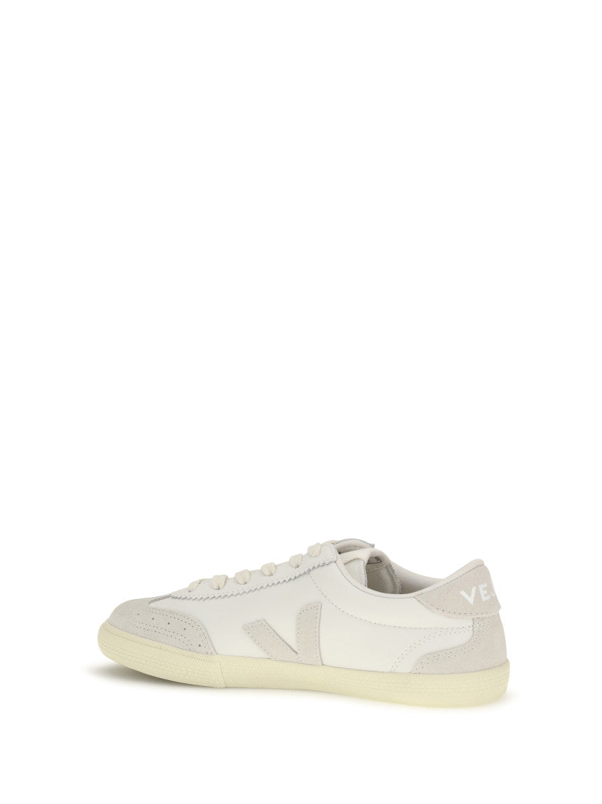 White Leather Volley Sneakers 3