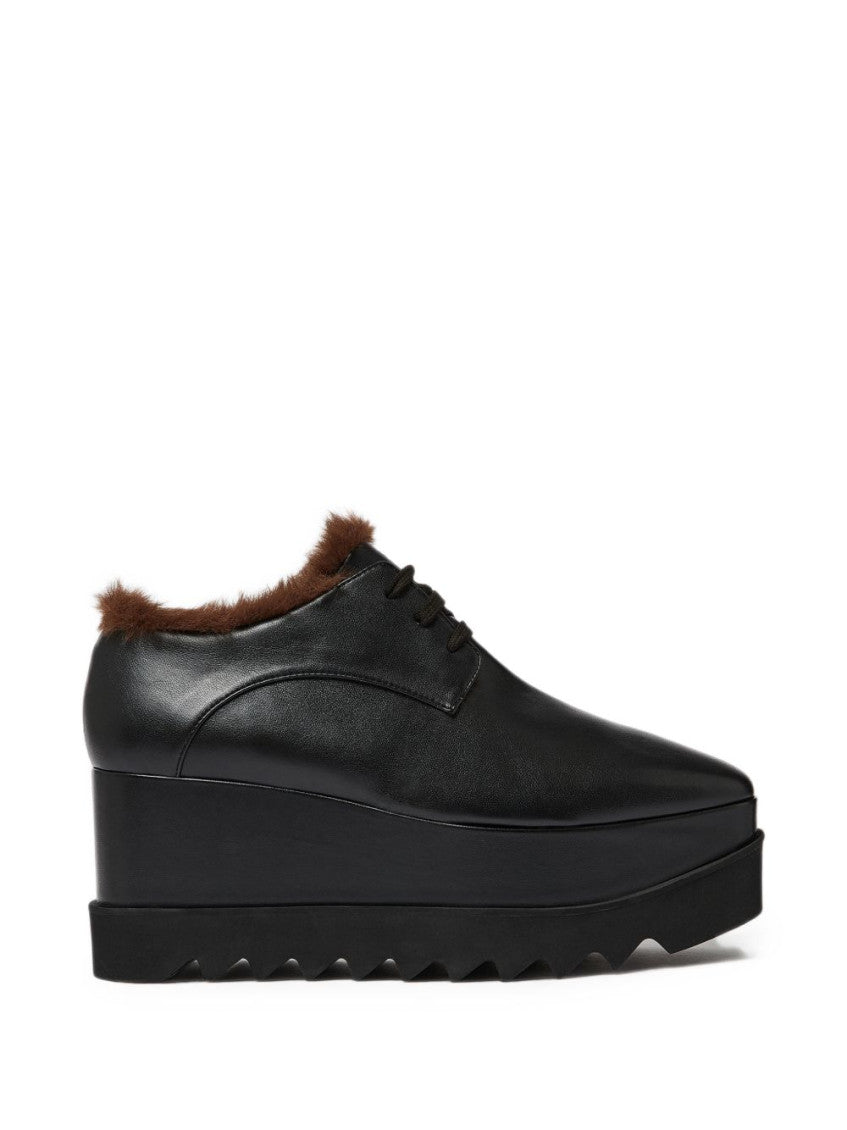 Brown Platform Wedge Lace-up Shoes 1