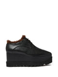 Brown Platform Wedge Lace-up Shoes 1