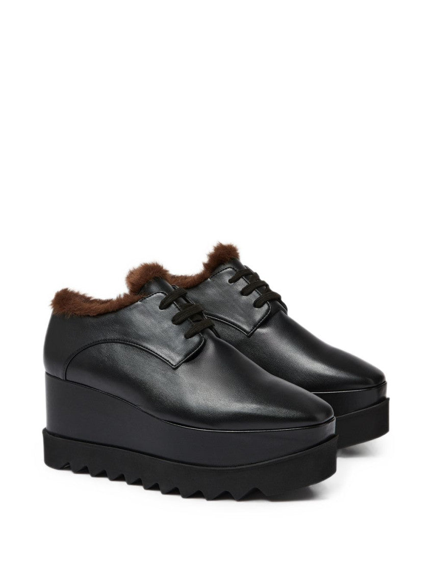 Brown Platform Wedge Lace-up Shoes 3