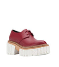 Red Leather Platform Lace-up Shoes 1