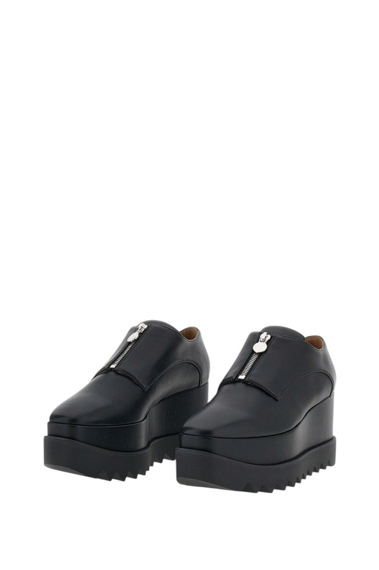 Black Leather Zipper Sneakers 2