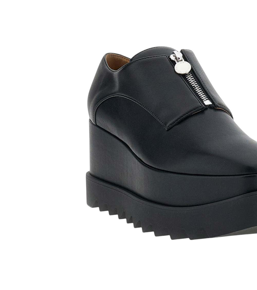 Black Leather Zipper Sneakers 4