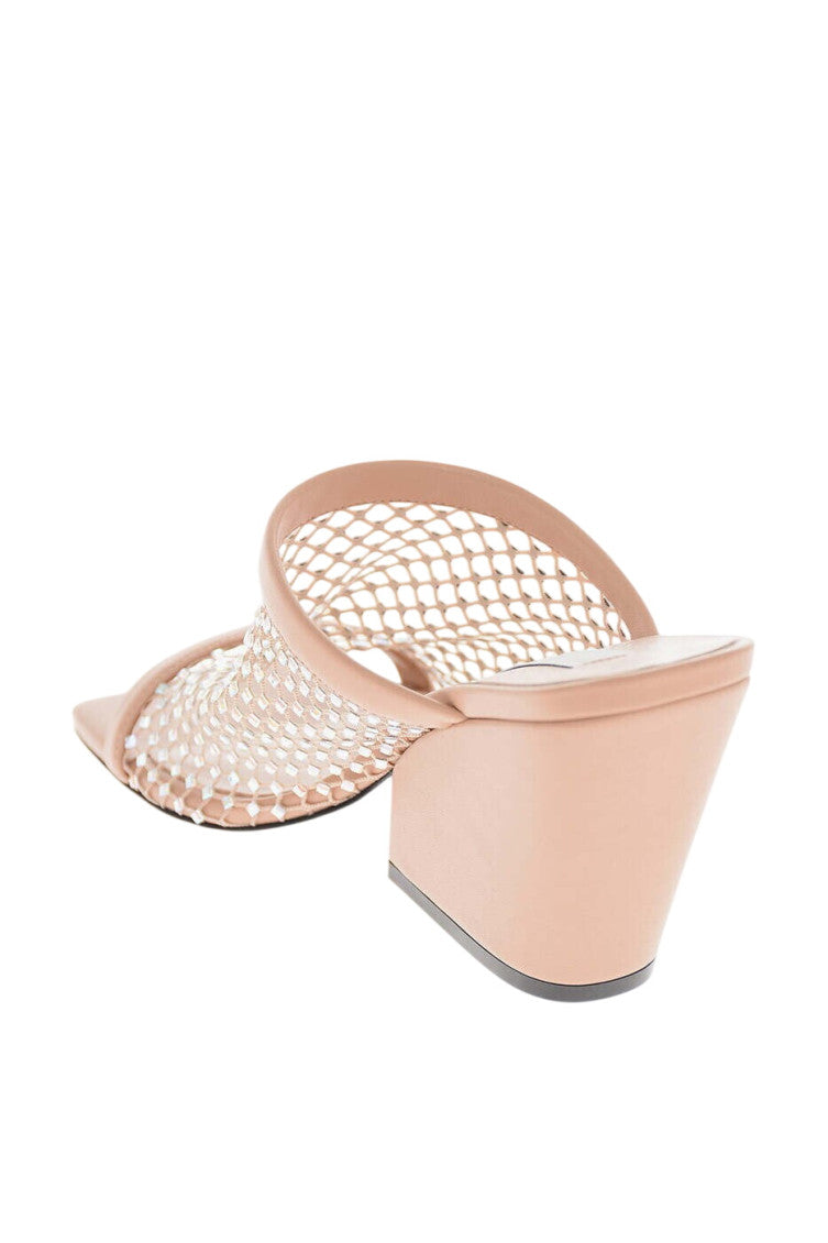 Pink Leather Crystal Heels 4