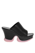 Black Leather Shroom Heels 1