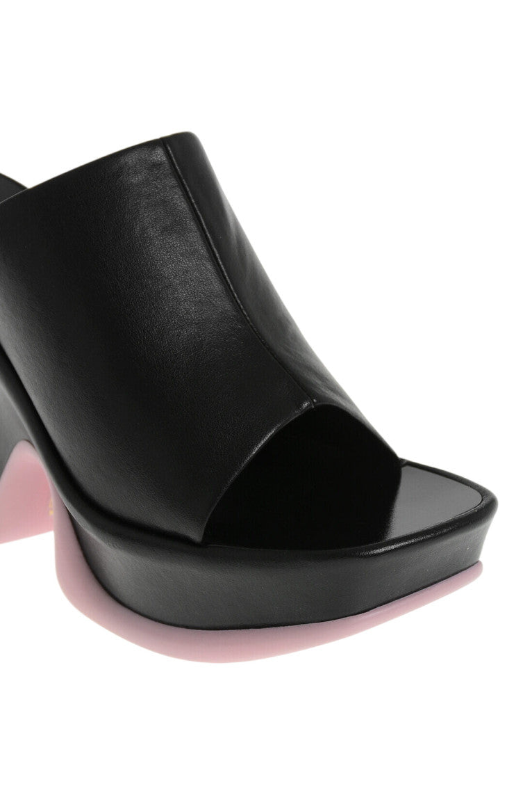 Black Leather Shroom Heels 3