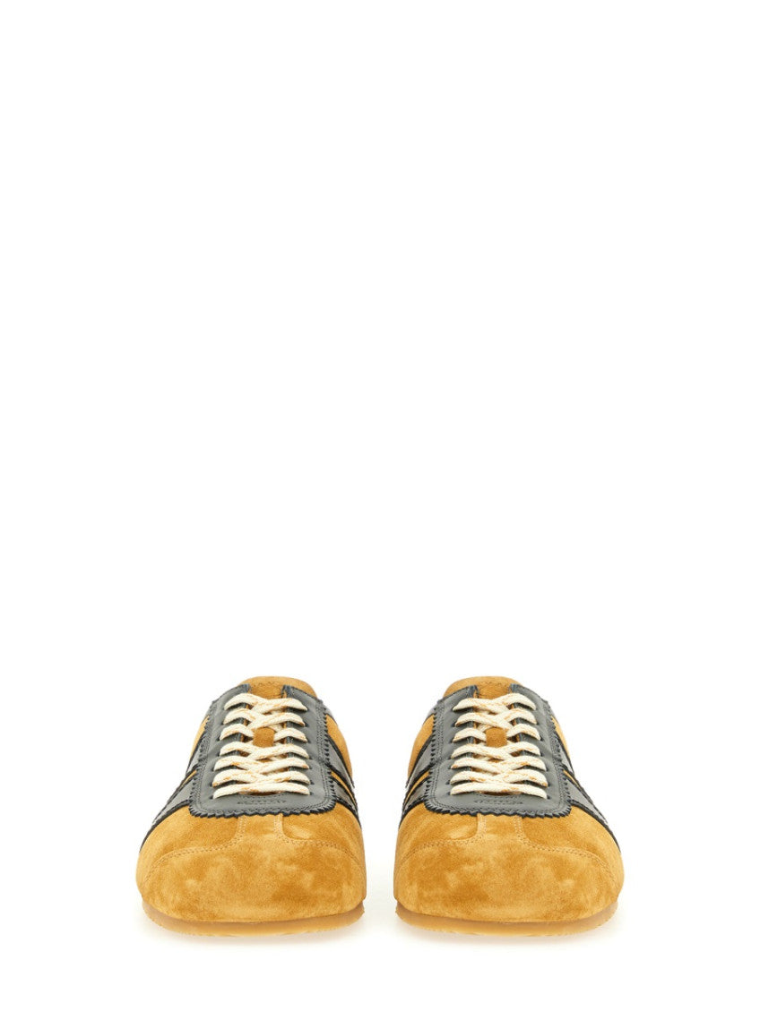Brown Color Block Suede Sneakers 5