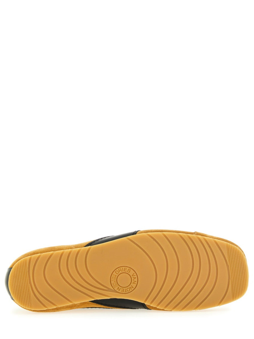 Brown Color Block Suede Sneakers 6