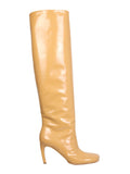 Beige Leather High Boots 1