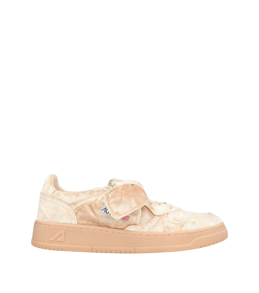 Pink Low Velvet Sneakers 1