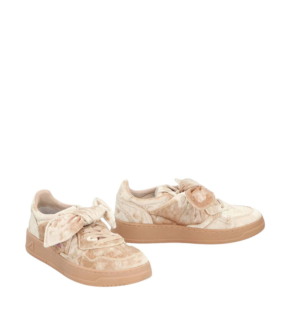 Pink Low Velvet Sneakers 2