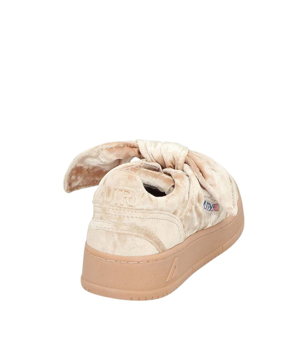 Pink Low Velvet Sneakers 3
