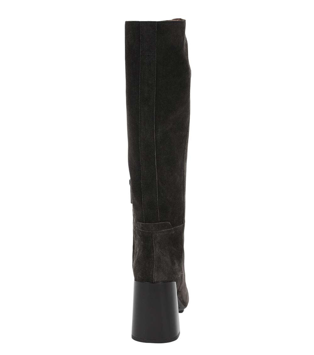 Brown Suede Chunky Heel Boots 3