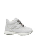 Kids Grey Logo Glitter Sneakers 1
