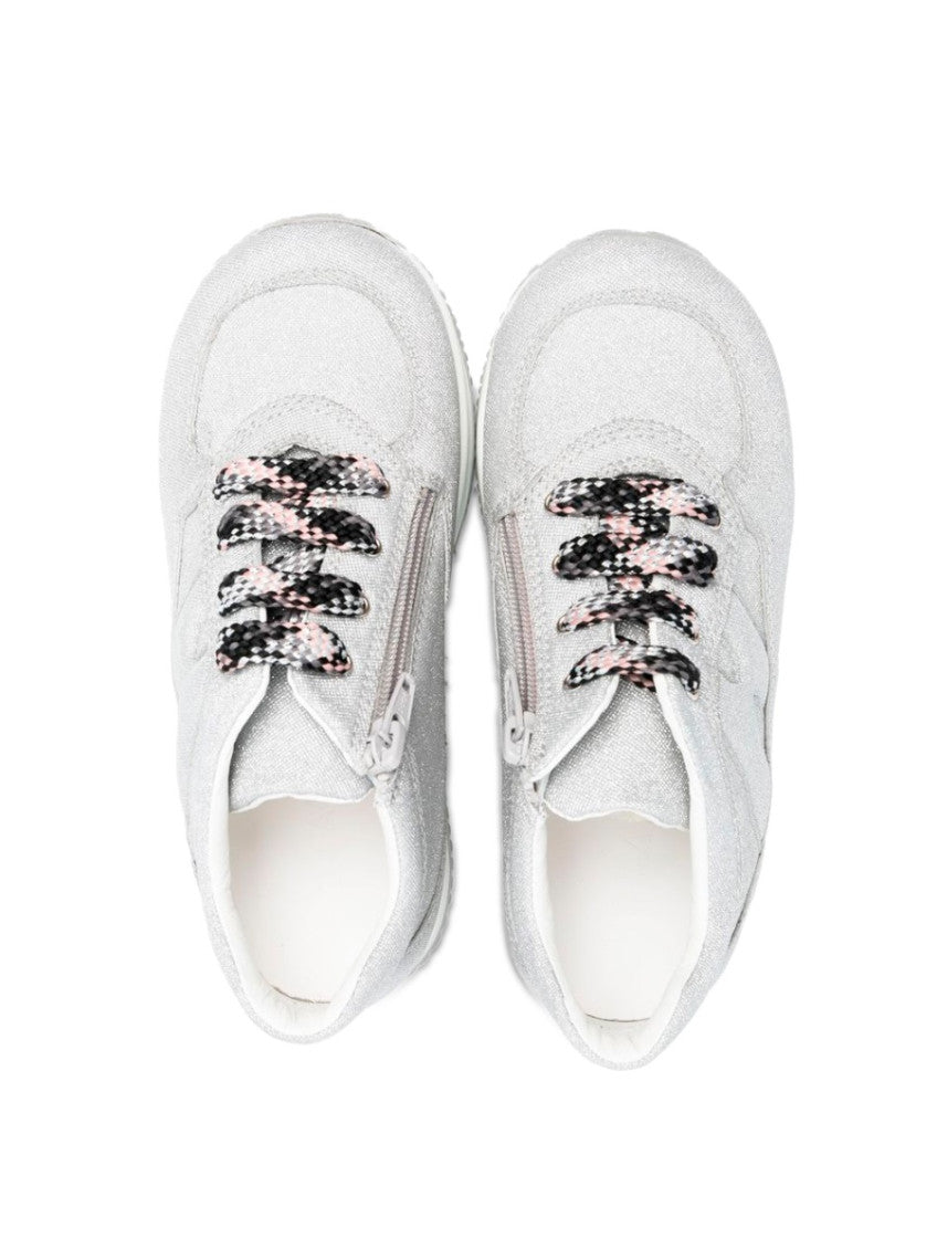 Kids Grey Logo Glitter Sneakers 3