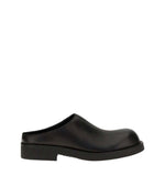Black Biker Round-Toe Mules 1