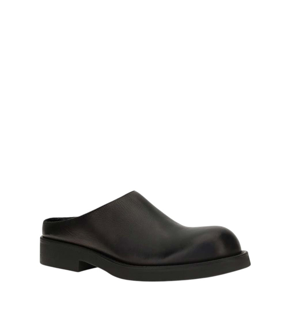 Black Biker Round-Toe Mules 2