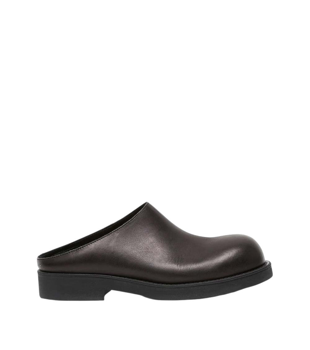 Black Leather Mules 1