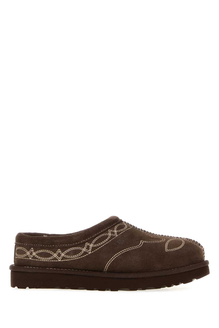 Brown Embroidered Mules 1