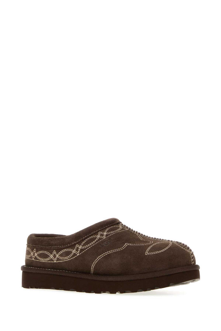 Brown Embroidered Mules 2