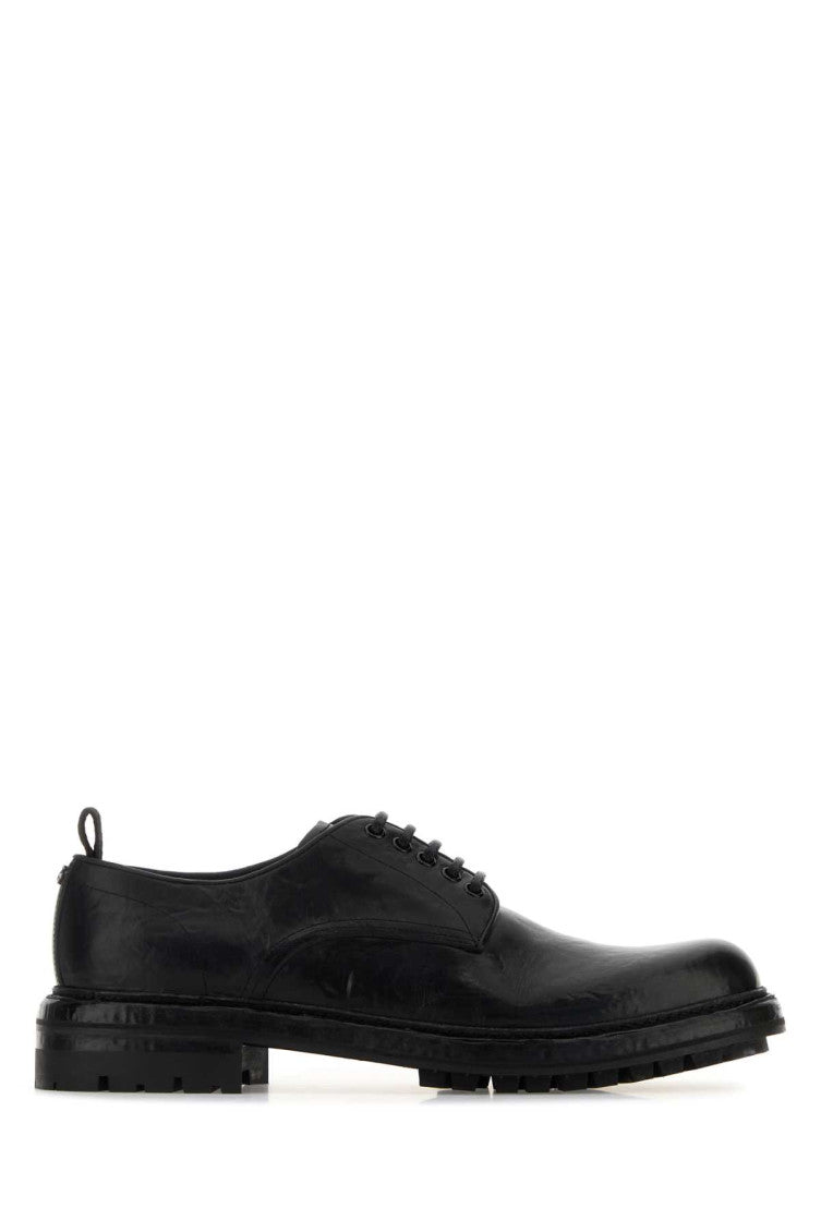 Black Leather Lace-up Shoes 1