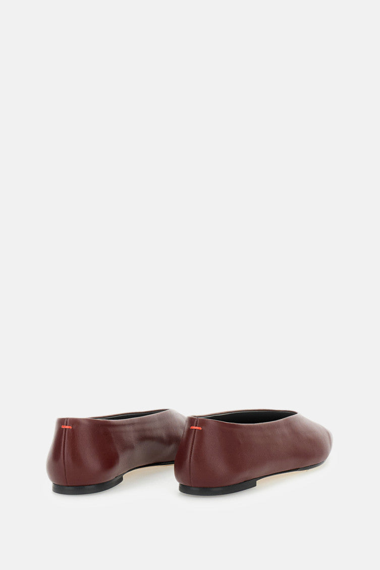 Maroon Leather Ballet Flats 3