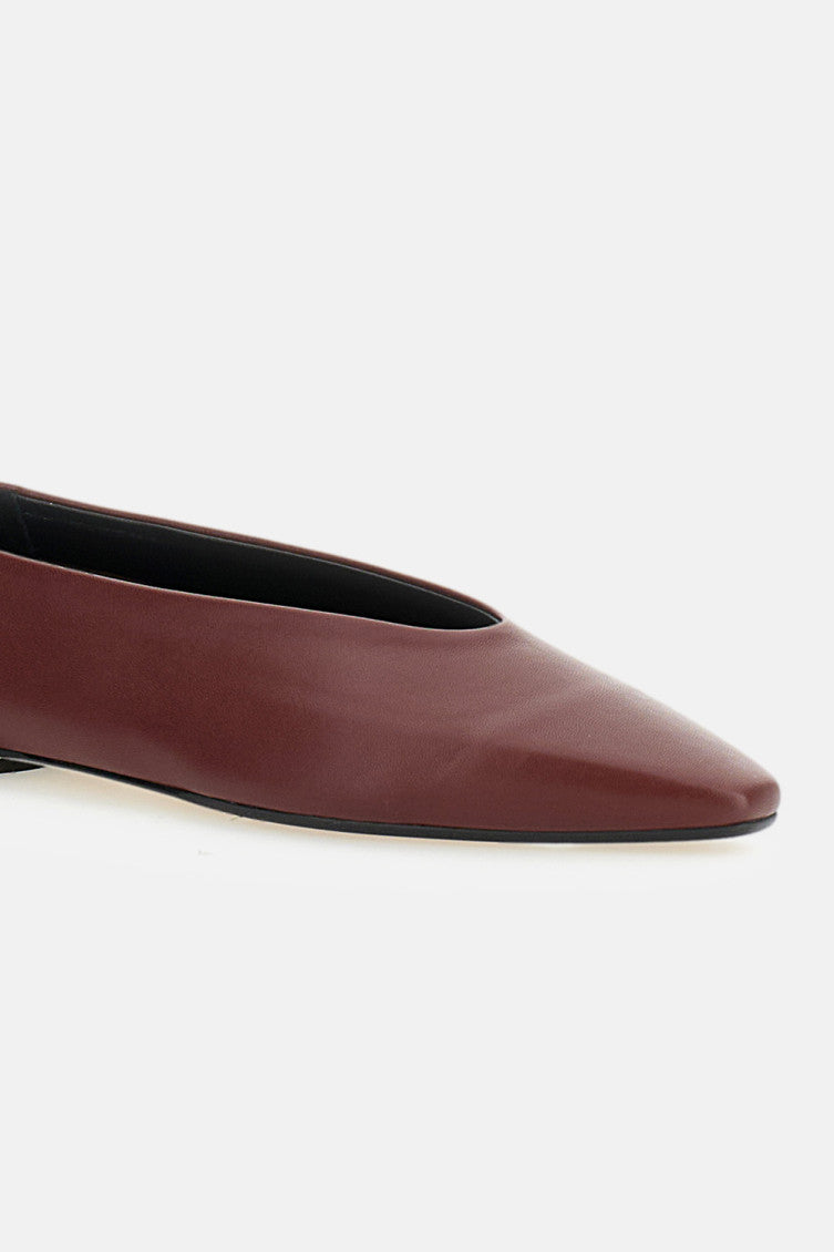 Maroon Leather Ballet Flats 4