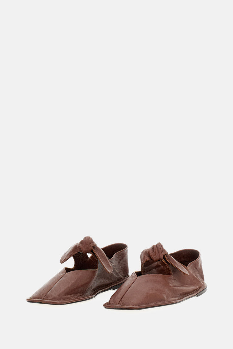 Chestnut Leather Ballet Flats 2
