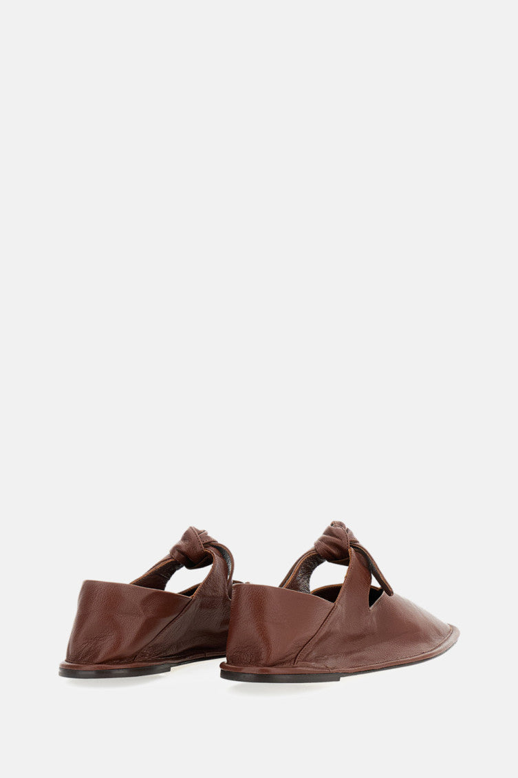 Chestnut Leather Ballet Flats 3
