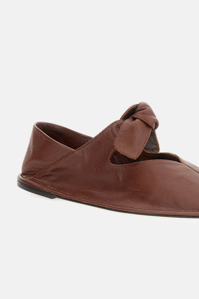 Chestnut Leather Ballet Flats 4