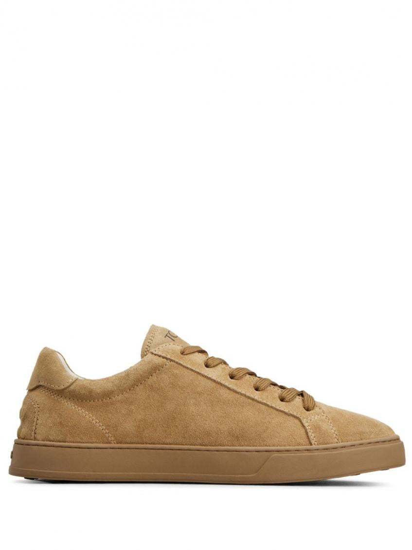 Brown Logo Print Suede Sneakers 2