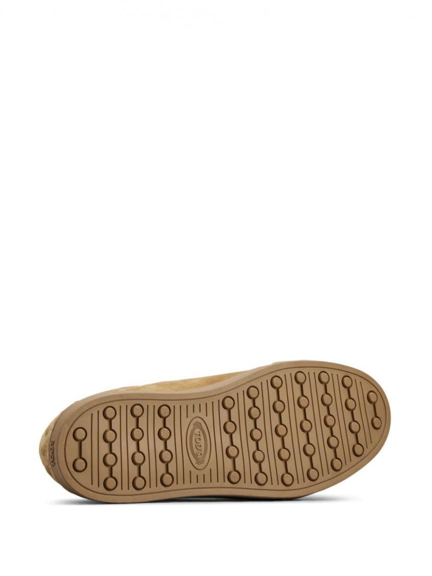 Brown Logo Print Suede Sneakers 4